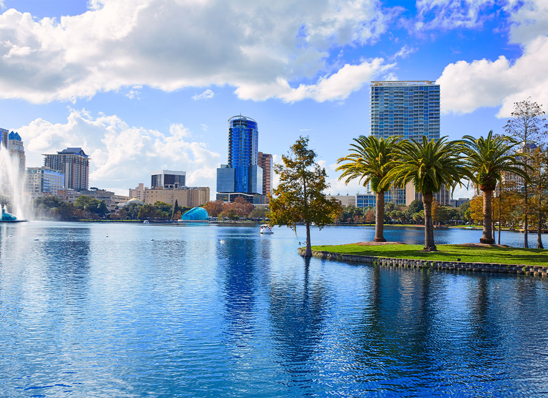 Contact - Orlando Skyline From Lake Eola in Florida